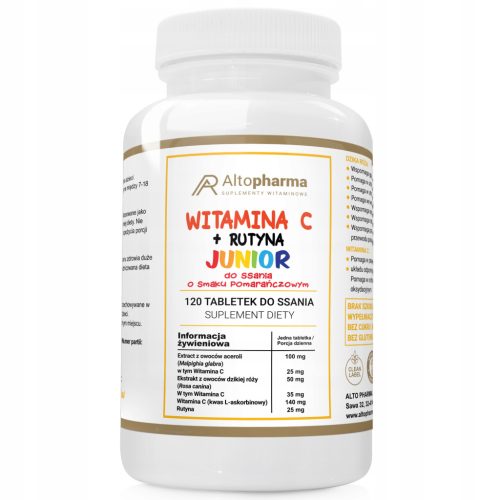 Vitamin C + Rutin Junior 200mg - tablete s okusom naranče za djecu i tinejdžere