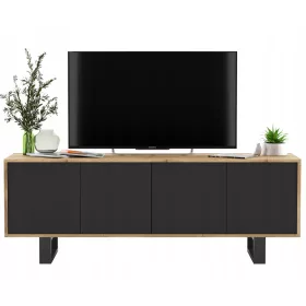 Moderni Loft TV ormarić 150 cm Wotan crni MAT