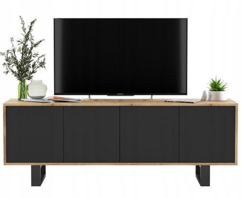 Moderni Loft TV ormarić 150 cm Wotan crni MAT