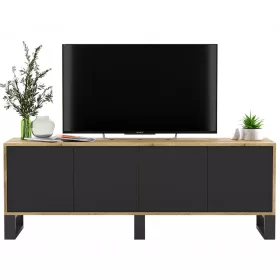 Loft TV stalak, Komoda APOLLO 2 za TV, crni MAT