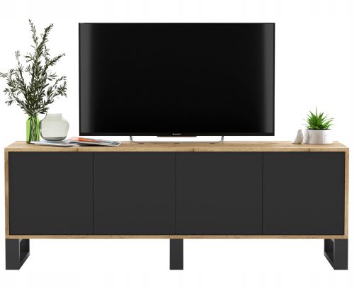 Loft TV stalak, Komoda APOLLO 2 za TV, crni MAT
