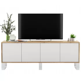 Moderni TV ormarić, komoda, Loft Wotan, Bijeli Mat