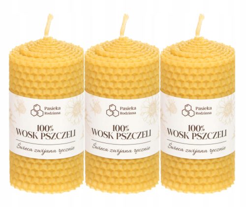 Tradicionalna svijeća od pčelinjeg voska Pasieka Zen 3 kom.
