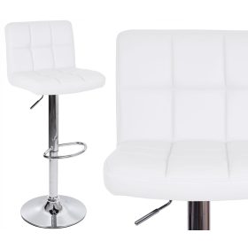   Hoker Arako s podesivom visinom, tapiciran moderan barski stolac od ekoskože s kromiranim detaljima. Ovaj elegantni i udobni hoker visine 107 cm u bijeloj boji savršen je dodatak za bilo koji prostor.