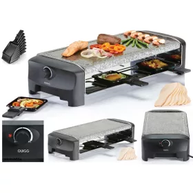    QUIGG KAMENI TANJUR Raclette 8 tava STONE & GRILL Party 1300W 8 osoba