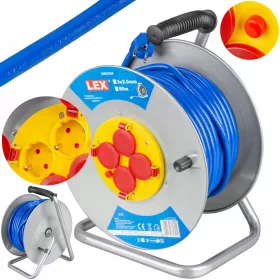   Produžni kabel na kolutu, vrtni Lex 50 m, 4 utičnice, plavi