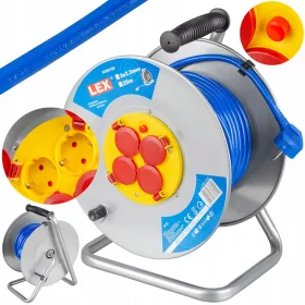   Produžni kabel na kolutu, vrtni Lex 25 m, 4 utičnice, plavi