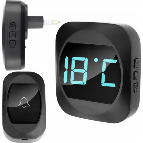 Bežično zvono s ekranom temperature IP44 280M 10dB