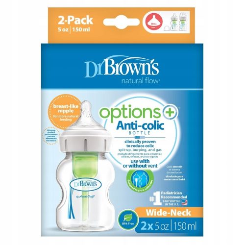Dr Brown's Bočica široke grla 150ml Options+ 2 pak