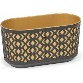  Kutija Aztek 400, plastična, 40 x 19,5 cm, crna i zlatna