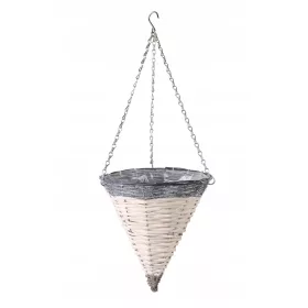   Viseći koš od pletenog materijala za cvijeće 28x28x32/68 cm