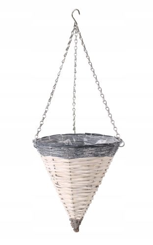 Viseći koš od pletenog materijala za cvijeće 28x28x32/68 cm