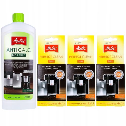 MELITTA ANTI CALC BIO tekućina za uklanjanje kamenca + 3× Melitta Perfect Clean Tabs tablete za čišćenje 4 komada