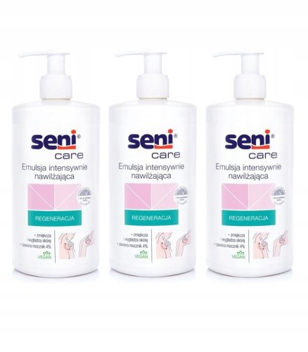 Set od 3 pakiranja Seni Care hidratantne emulzije za osjetljivu kožu, 500ml