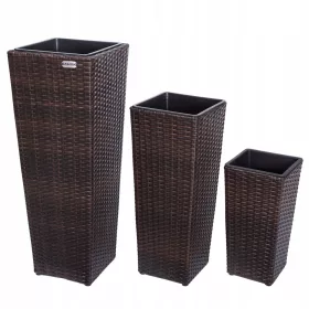    Casaria saksija 80 cm x 30 x 80 cm, plastika, nijanse smeđe i bež