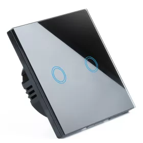   Dvostruki dodirni prekidač, ugradbeni Interlook crni SW86-2-BLACK