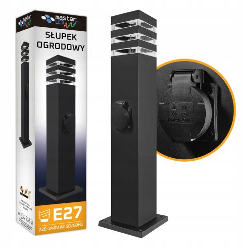 Stup za rasvjetu LED E27 Malibu 60 cm crni