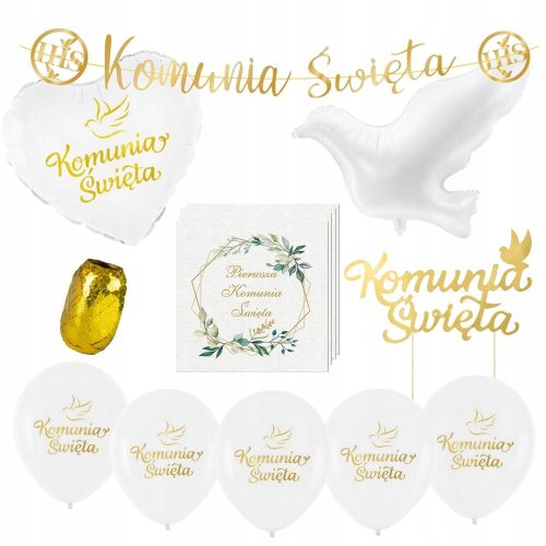 ZLATNA komplet za Prvu Pričest + baloni set