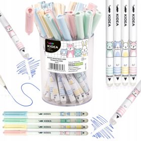   Plave kemijske olovke za brisanje s motivima životinja - set od 24