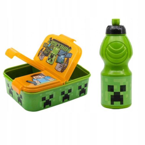 Minecraft Hrana za školski ručak i boca za vodu set