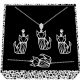 Srebrni set velike lisice Fox Fox, 925 srebro