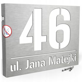 Printima kućni broj srebro 40 x 30 cm