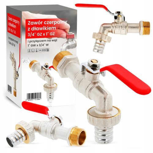 TRCR kuglasti ventil s dławikiem 3/4'' GZ x 1'' GZ