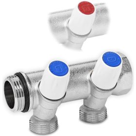   Razdjelnik za pitku vodu s dvije sekcije 3/4"x3/4" od mesinga kroma