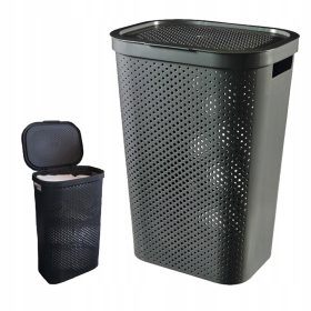   Samostojeća košara za rublje Curver 59l, nijanse sive i srebrne