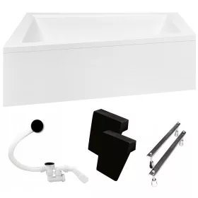   Besco Intima Duo asimetrična akrilna kada 180x125 cm sa oblogom i automatskim sifonom