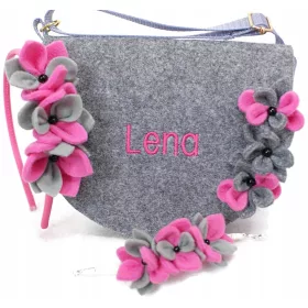   Dječja torba s personaliziranim imenom i cvjetnom narukvicom
