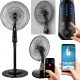 Yoer Trifano crni stajaći ventilator s WiFi