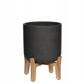   Vrtna posuda - Keramičke posude 47 cm x 47 x 62,5 cm crna keramika