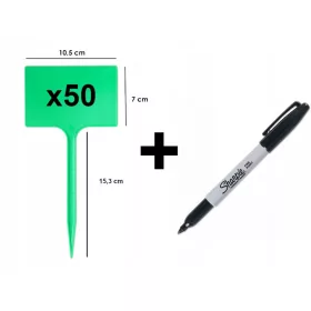Zelene etikete za biljke, 50 kom + marker