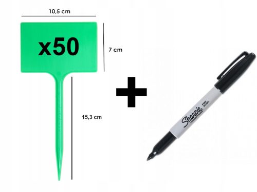 Zelene etikete za biljke, 50 kom + marker