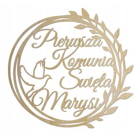 Vijenac za Prvu Pričest s Imenom, Sklejka 4 mm, 50 cm