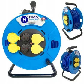  Produžni kabel Hilark, vrtni, 50 m, 4 utičnice, crni