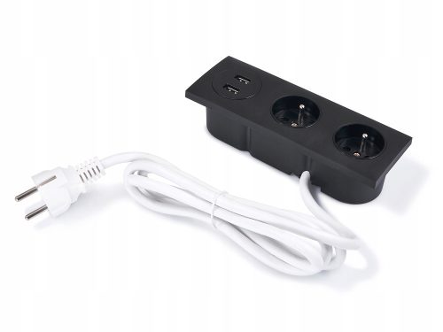 Gniazdko električna traka, USB stolna crna