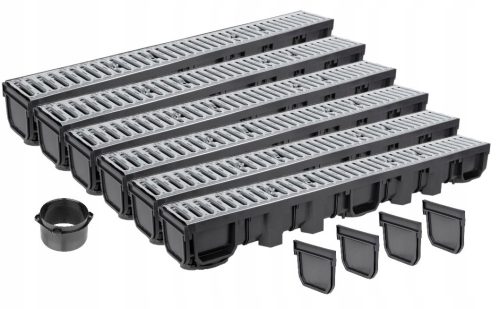 LINEARNA DRENAŽA H105 rešetka POCINČANA SET 6m