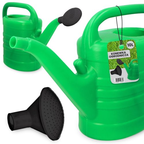 Konewka za zalijevanje vrta 10L, plastična, nijanse zelene