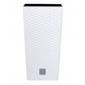    Prosperplast Rato četvrtasta posuda za cvijeće, plastična, 26,5 x 50 cm, bijela