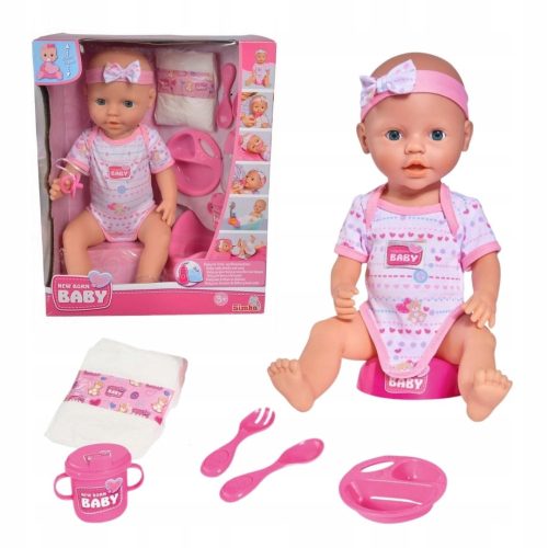 New Born Baby Djevojčica lutka SIMBA New Born Baby Funkcionalna lutka za pišanje 43 cm 43 cm