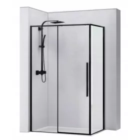 Rea Solar Black tuš kabina s kliznim vratima 120 x 90 cm