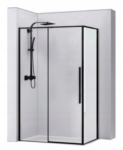 Rea Solar Black tuš kabina s kliznim vratima 120 x 90 cm