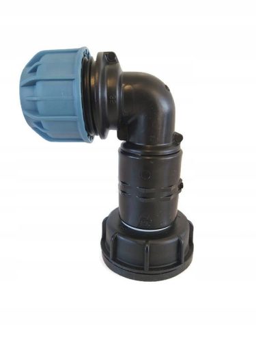 Koljeno za vodu PE100 promjera 32 mm za spajanje na spremnik IBC. Redukcija, koljeno S60x6 za PE cijev promjera 32mm za spremnike IBC Mauzer. Visoka nepropusnost - nema curenja. Gwint wewnętrzny S60x6