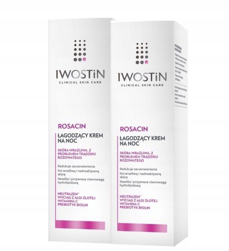 IWOSTIN ROSACIN Noćni krem koji smiruje crvenilo i štiti kožu, 40 ml