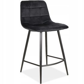   NISKI HOKER barska stolica crna MILA H-2 VELVET aksamit SIGNAL VELUR