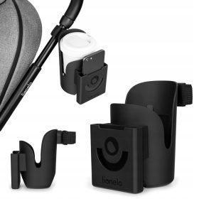   Univerzalni držač za kolica za čašu i telefon 2 u 1 Lionelo Ove Black Carbon