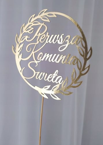 Topper za prvu pričest ZLATNI efekt ogledala