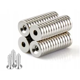  NEODIMIJSKI MAGNET S OTVOROM ZA VIJAK 15X3 SNAŽAN